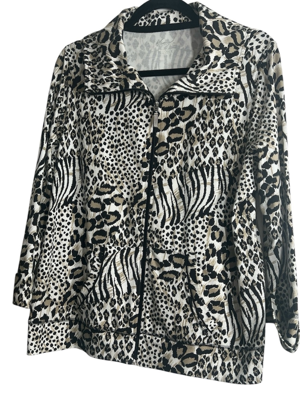 NWOT Kim Rogers Animal Print Zipped Jacket Large